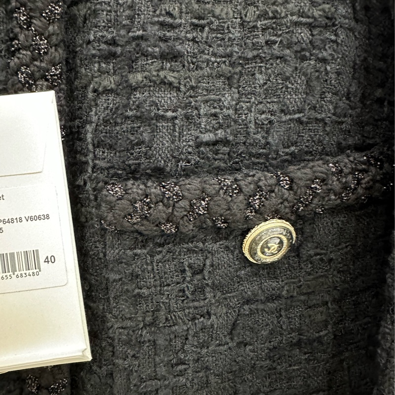 Chanel 2020秋冬預告系列 20b經典小黑外套 40碼 全新吊牌-5