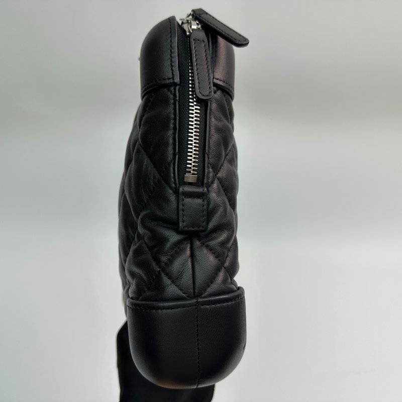 香奈兒 黑色 菱格紋方形 手拿包-2