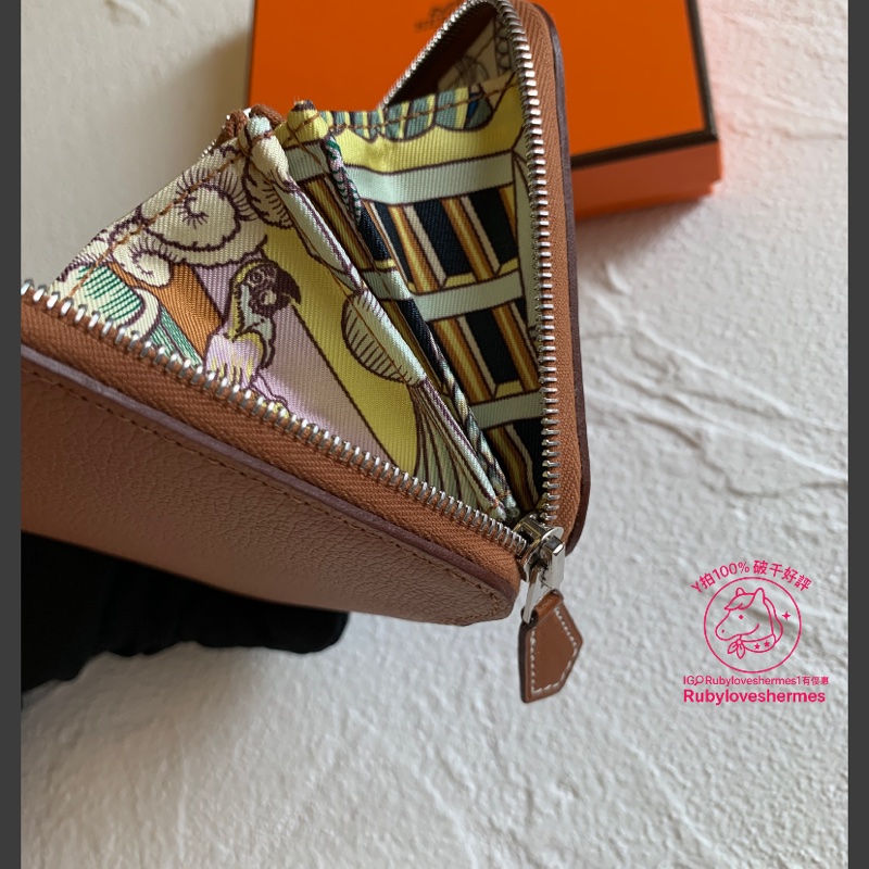 Rubyloveshermes1 愛馬仕hermes金棕色動物之城咬錢龍絲巾短夾咬錢虎-9