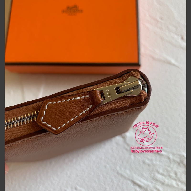 Rubyloveshermes1 愛馬仕hermes金棕色動物之城咬錢龍絲巾短夾咬錢虎-10