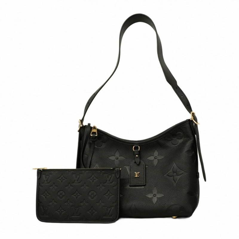 路易威登 Monogram Empreinte 手提包拉鍊肩包 NMPM M46288 黑色 女士-0