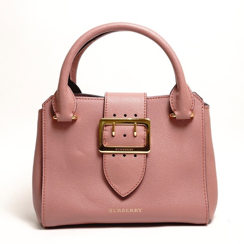 Burberry Buckle 牛皮純色字母logo 單肩包（玫瑰粉色）附兩種背帶