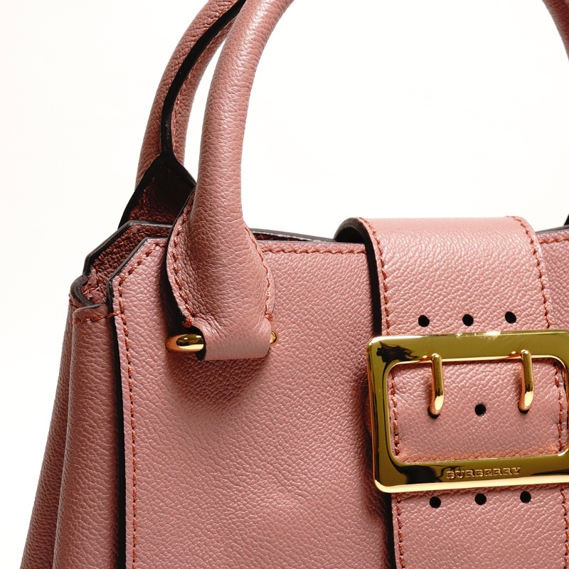 Burberry Buckle 牛皮純色字母logo 單肩包(玫瑰粉色)附兩種背帶-8