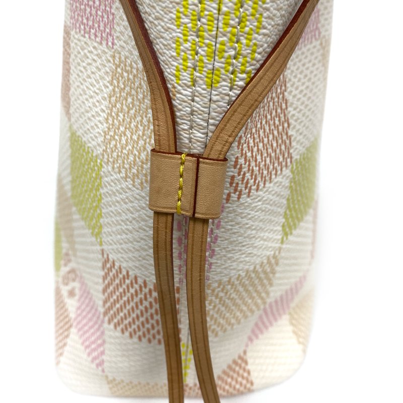 △ Louis Vuitton 路易威登 Neverfull MM White, Pink, Orange, Yellow Coated Canvas Damier Tote Bag N40668 白色, 粉紅色, 橙色, 黃色塗層帆布經典棋盤格紋托特袋 N40668 -257023532-6