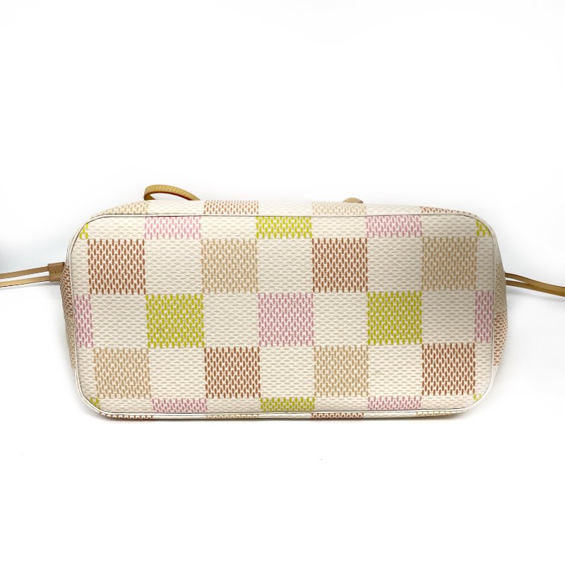 △ Louis Vuitton 路易威登 Neverfull MM White, Pink, Orange, Yellow Coated Canvas Damier Tote Bag N40668 白色, 粉紅色, 橙色, 黃色塗層帆布經典棋盤格紋托特袋 N40668 -257023532-8