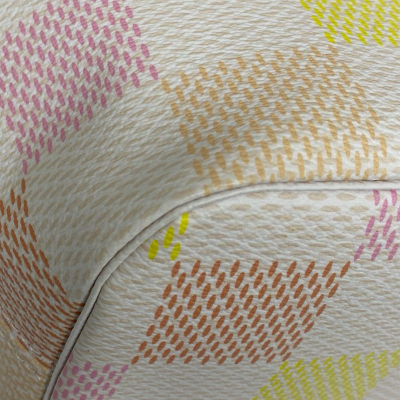 △ Louis Vuitton 路易威登 Neverfull MM White, Pink, Orange, Yellow Coated Canvas Damier Tote Bag N40668 白色, 粉紅色, 橙色, 黃色塗層帆布經典棋盤格紋托特袋 N40668 -257023532-10