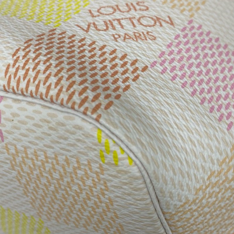 △ Louis Vuitton 路易威登 Neverfull MM White, Pink, Orange, Yellow Coated Canvas Damier Tote Bag N40668 白色, 粉紅色, 橙色, 黃色塗層帆布經典棋盤格紋托特袋 N40668 -257023532-11
