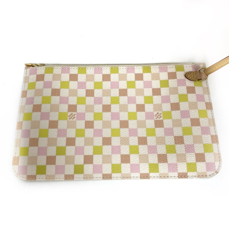 △ Louis Vuitton 路易威登 Neverfull MM White, Pink, Orange, Yellow Coated Canvas Damier Tote Bag N40668 白色, 粉紅色, 橙色, 黃色塗層帆布經典棋盤格紋托特袋 N40668 -257023532-17