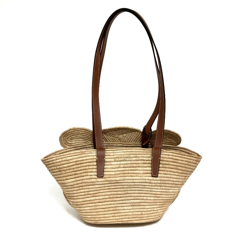 ☆ Celine 思琳 Beige & Brown Raffia Triomphe Tote Bag 米色和啡色拉菲草托特袋 - 257023746-2