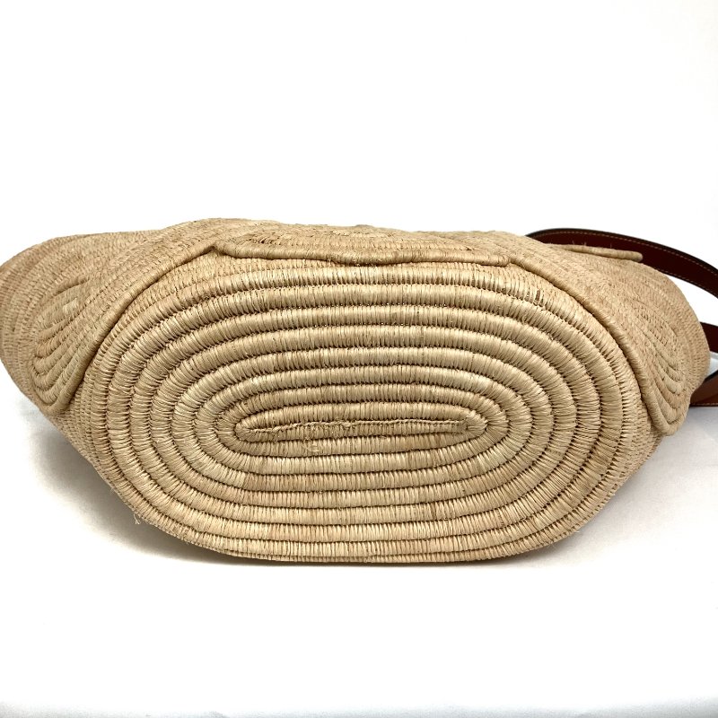 ☆ Celine 思琳 Beige & Brown Raffia Triomphe Tote Bag 米色和啡色拉菲草托特袋 - 257023746-8