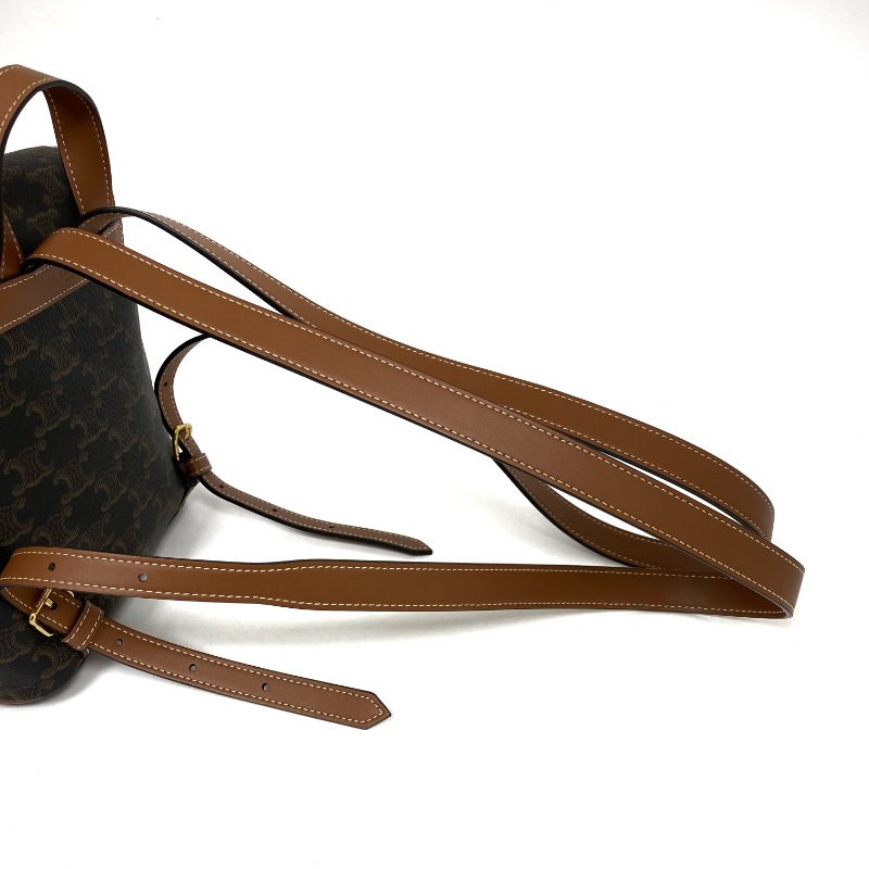 △ Celine 思琳 Brown Coated Canvas Trio Backpack 啡色塗層帆布背包 -257023521-13