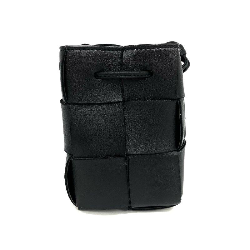 ☆ Bottega Veneta 寶緹嘉 Black Lambskin Mini Cassette Bucket Bag 黑色小羊皮迷你水桶袋 - 257023338-1