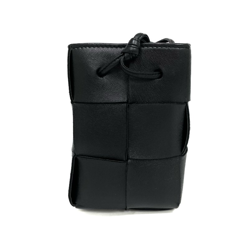 ☆ Bottega Veneta 寶緹嘉 Black Lambskin Mini Cassette Bucket Bag 黑色小羊皮迷你水桶袋 - 257023338-2