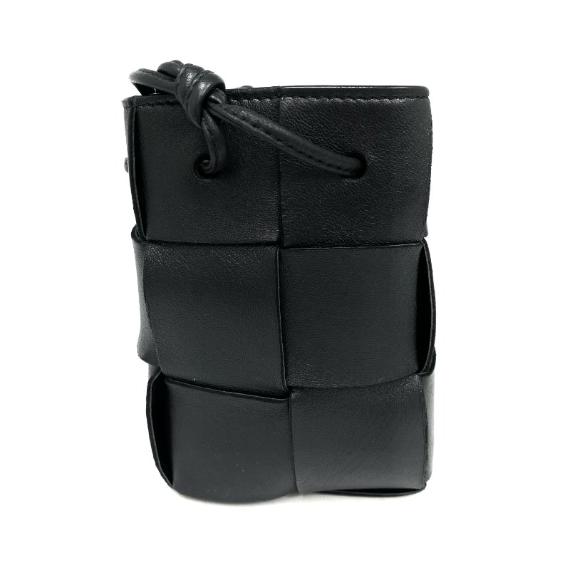 ☆ Bottega Veneta 寶緹嘉 Black Lambskin Mini Cassette Bucket Bag 黑色小羊皮迷你水桶袋 - 257023338-4