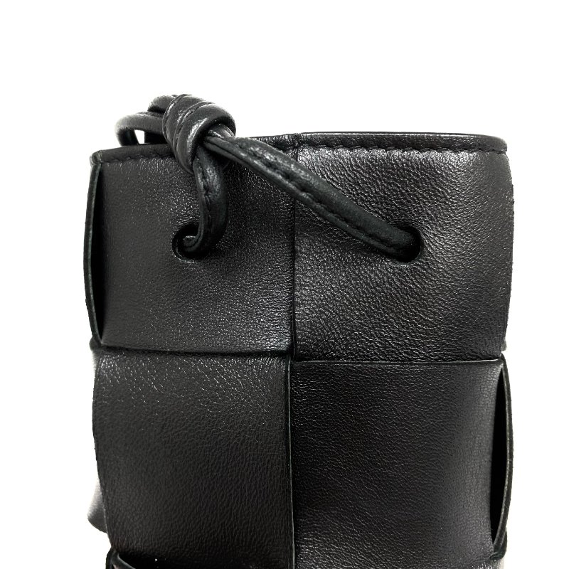 ☆ Bottega Veneta 寶緹嘉 Black Lambskin Mini Cassette Bucket Bag 黑色小羊皮迷你水桶袋 - 257023338-7