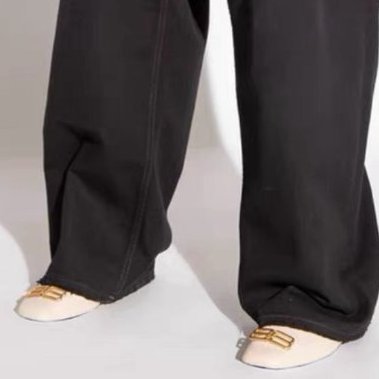 Balenciaga 米色金扣半拖鞋裸色奶茶色涼拖穆勒拖鞋 38號 全新配件塵袋-1