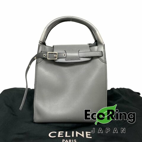 △ Celine 思琳 Big Bag Gray Calfskin 2Way Bag 灰色小牛皮兩用袋 -257023586