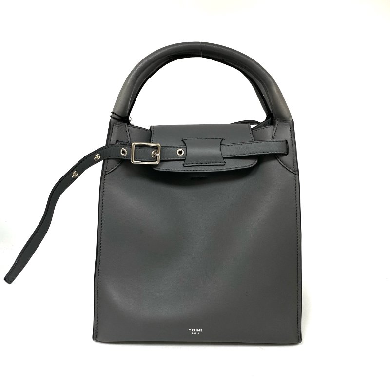 △ Celine 思琳 Big Bag Gray Calfskin 2Way Bag 灰色小牛皮兩用袋 -257023586-1