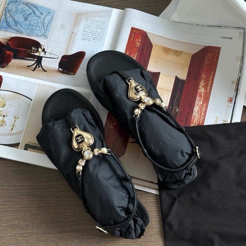 Chanel 寶石愛心珍珠夾腳 涼鞋涼拖39號 全新配件塵袋盒子-2