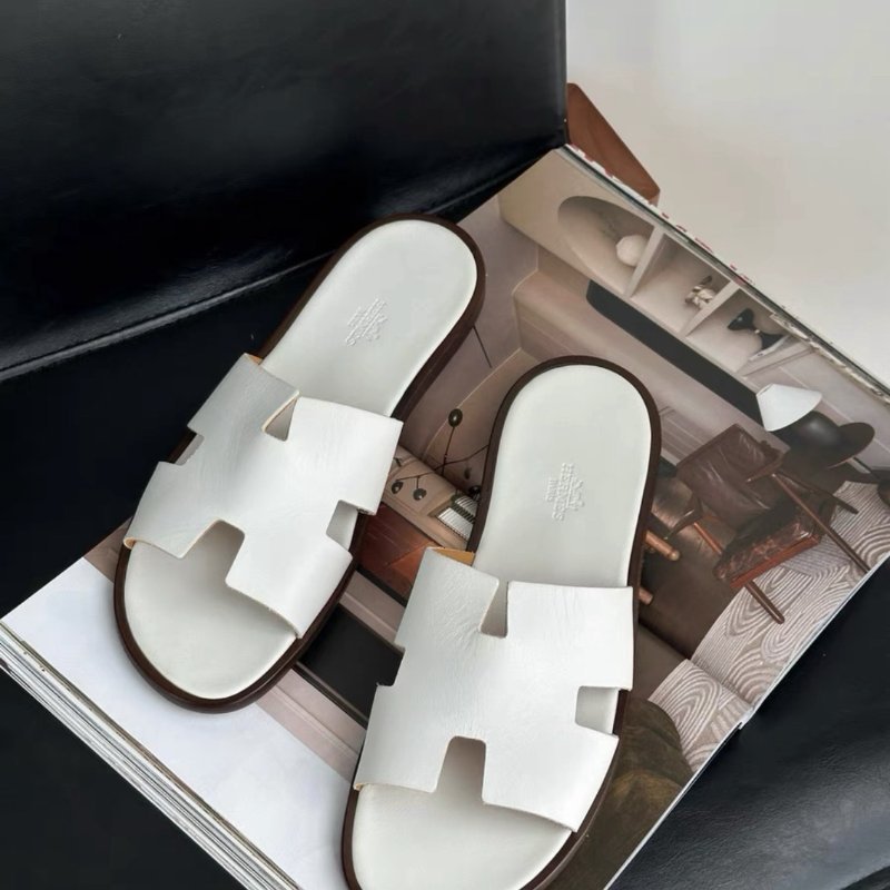 Hermes 白色h拖鞋lzmir男款拖鞋42.5號 全新配件塵袋-3
