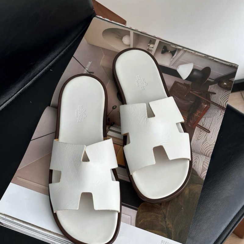 Hermes 白色h拖鞋lzmir男款拖鞋42.5號 全新配件塵袋-4