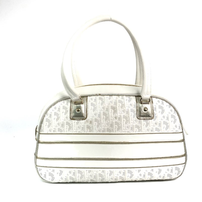 △ Christian Dior 迪奧 White Calfskin Vibe Bowling 2 Way Bag 白色小牛皮兩用袋 - 257023256-2