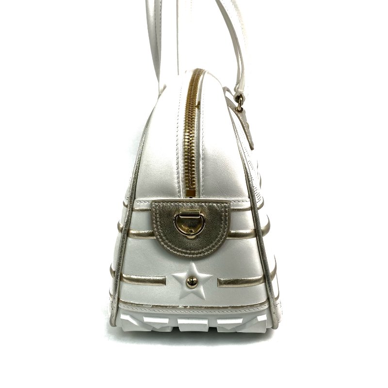 △ Christian Dior 迪奧 White Calfskin Vibe Bowling 2 Way Bag 白色小牛皮兩用袋 - 257023256-3