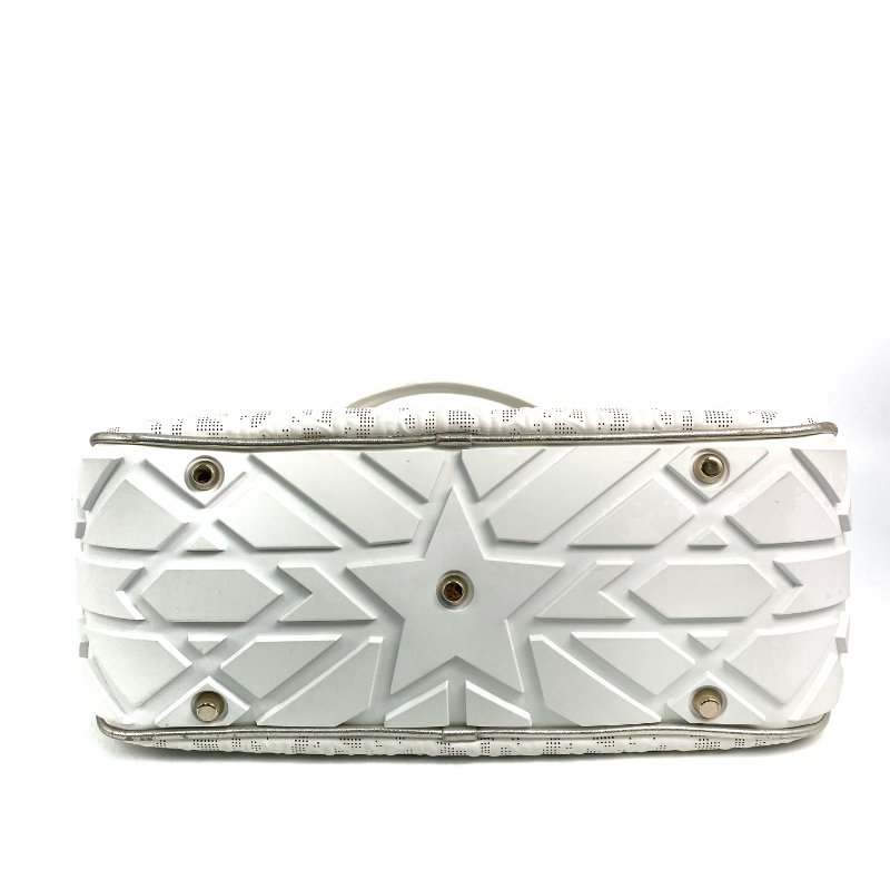 △ Christian Dior 迪奧 White Calfskin Vibe Bowling 2 Way Bag 白色小牛皮兩用袋 - 257023256-5