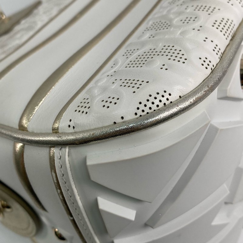 △ Christian Dior 迪奧 White Calfskin Vibe Bowling 2 Way Bag 白色小牛皮兩用袋 - 257023256-8