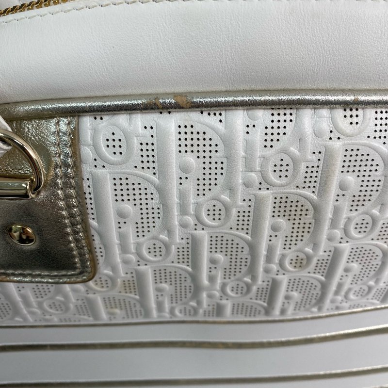 △ Christian Dior 迪奧 White Calfskin Vibe Bowling 2 Way Bag 白色小牛皮兩用袋 - 257023256-10