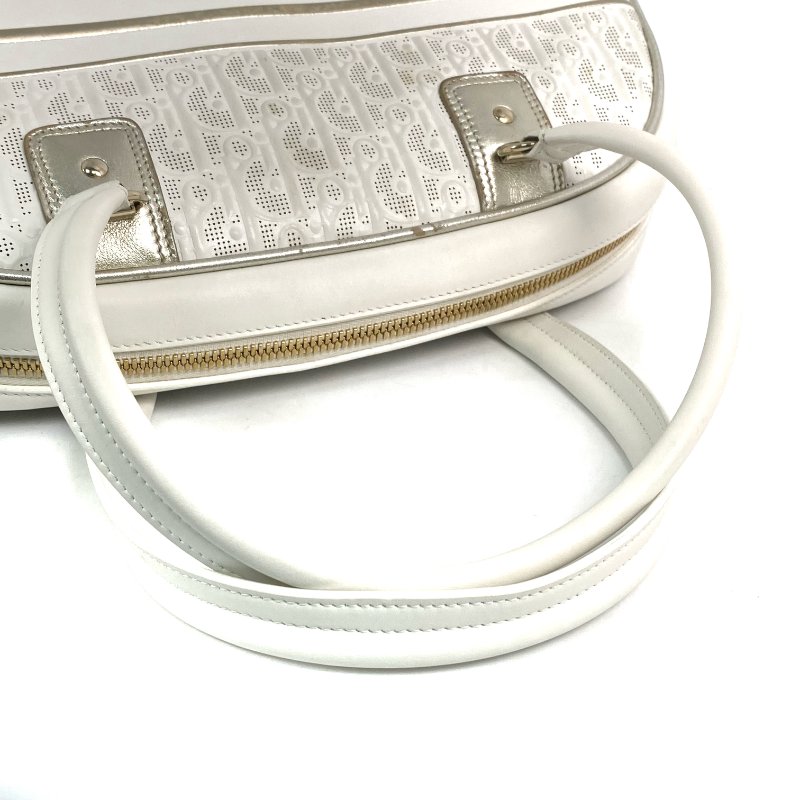 △ Christian Dior 迪奧 White Calfskin Vibe Bowling 2 Way Bag 白色小牛皮兩用袋 - 257023256-12