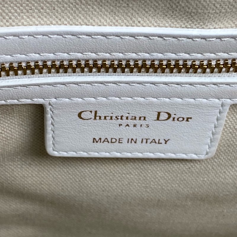 △ Christian Dior 迪奧 White Calfskin Vibe Bowling 2 Way Bag 白色小牛皮兩用袋 - 257023256-15