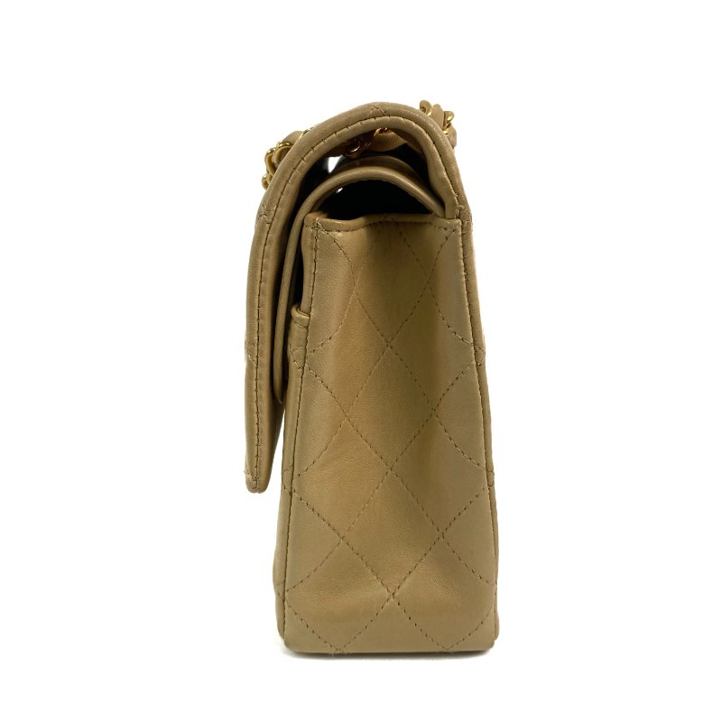 △ Chanel 香奈兒 CF25 Beige Lambskin Gold Tone Metal Classic Double Flap Chain Shoulder Bag A01112 No.5 淺褐色小羊皮金色金屬鎖鏈肩背袋No.5 - 257023225-3