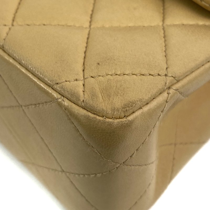 △ Chanel 香奈兒 CF25 Beige Lambskin Gold Tone Metal Classic Double Flap Chain Shoulder Bag A01112 No.5 淺褐色小羊皮金色金屬鎖鏈肩背袋No.5 - 257023225-7