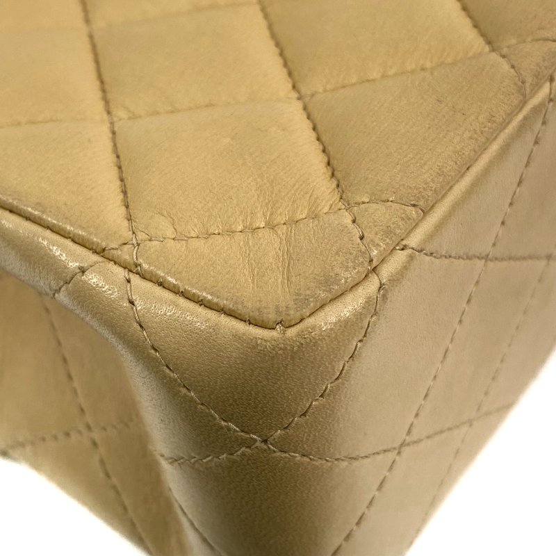 △ Chanel 香奈兒 CF25 Beige Lambskin Gold Tone Metal Classic Double Flap Chain Shoulder Bag A01112 No.5 淺褐色小羊皮金色金屬鎖鏈肩背袋No.5 - 257023225-8