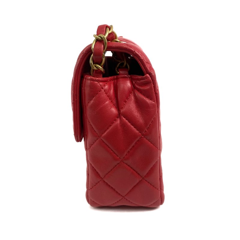 △ Chanel 香奈兒 CF19 Coral Pink Lambskin Gold Tone Metal Classic Single Flap Chain Shoulder Bag AS3737 珊瑚粉紅色小羊皮金色金屬鎖鏈肩背袋 - 257023275-3