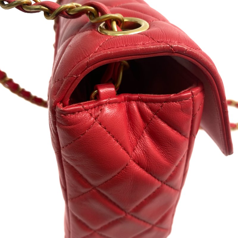 △ Chanel 香奈兒 CF19 Coral Pink Lambskin Gold Tone Metal Classic Single Flap Chain Shoulder Bag AS3737 珊瑚粉紅色小羊皮金色金屬鎖鏈肩背袋 - 257023275-10