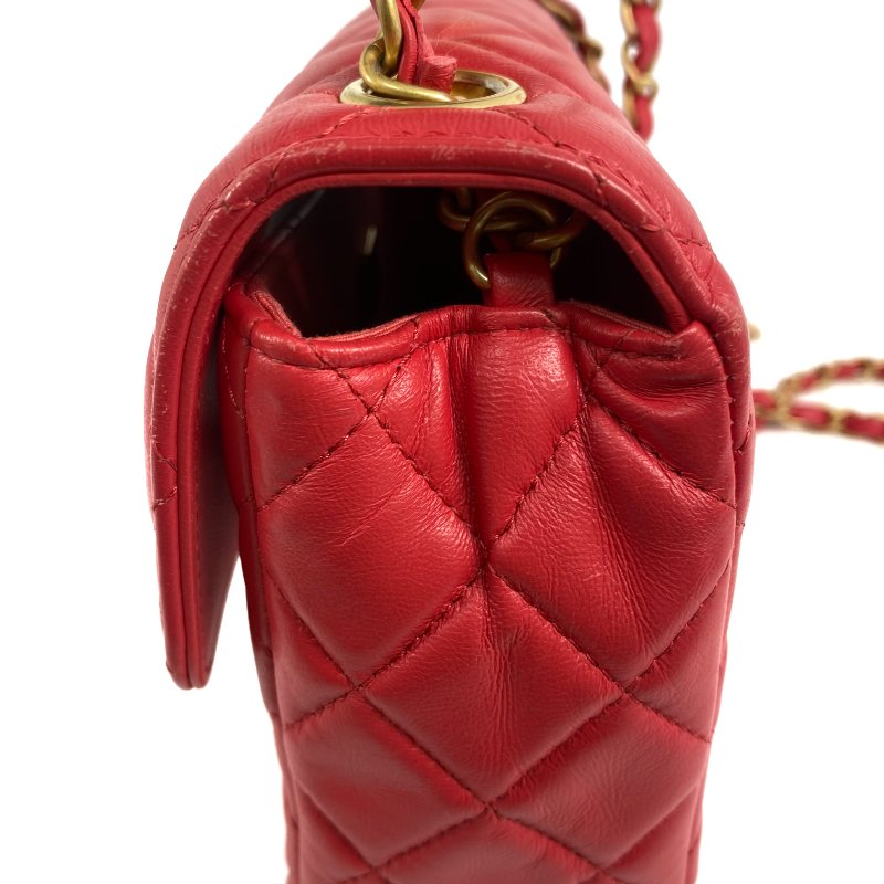 △ Chanel 香奈兒 CF19 Coral Pink Lambskin Gold Tone Metal Classic Single Flap Chain Shoulder Bag AS3737 珊瑚粉紅色小羊皮金色金屬鎖鏈肩背袋 - 257023275-11