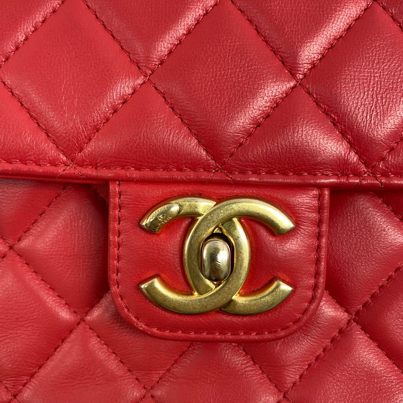 △ Chanel 香奈兒 CF19 Coral Pink Lambskin Gold Tone Metal Classic Single Flap Chain Shoulder Bag AS3737 珊瑚粉紅色小羊皮金色金屬鎖鏈肩背袋 - 257023275-15
