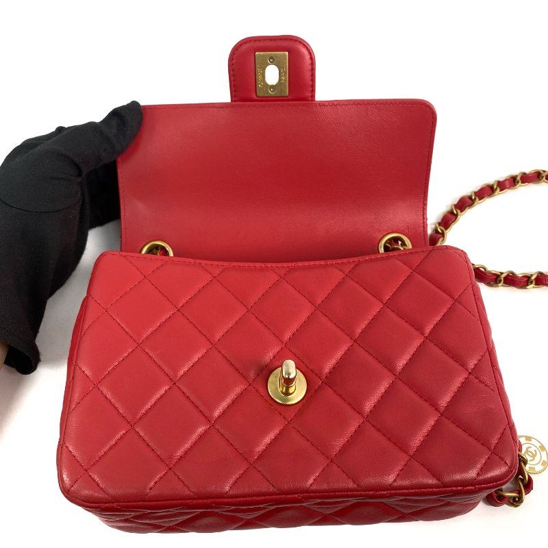 △ Chanel 香奈兒 CF19 Coral Pink Lambskin Gold Tone Metal Classic Single Flap Chain Shoulder Bag AS3737 珊瑚粉紅色小羊皮金色金屬鎖鏈肩背袋 - 257023275-16