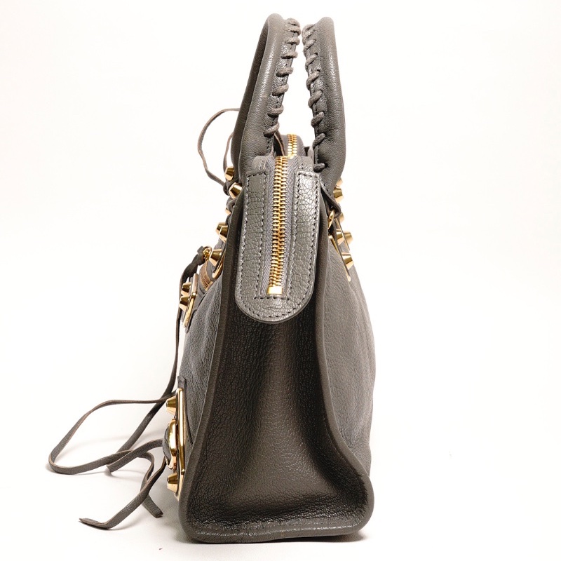 Balenciaga S City 機車包|經典金釦(灰色)-2