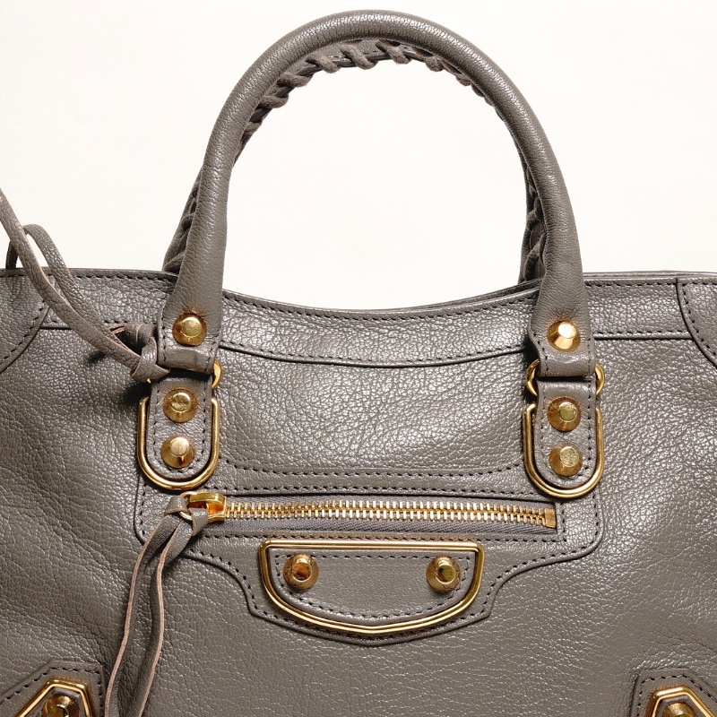 Balenciaga S City 機車包|經典金釦(灰色)-5