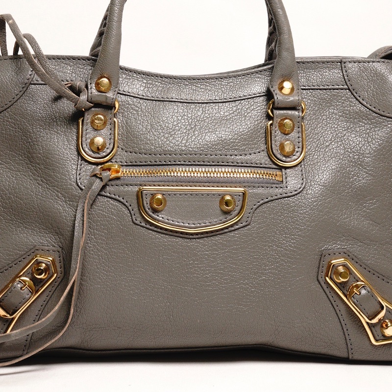 Balenciaga S City 機車包|經典金釦(灰色)-6