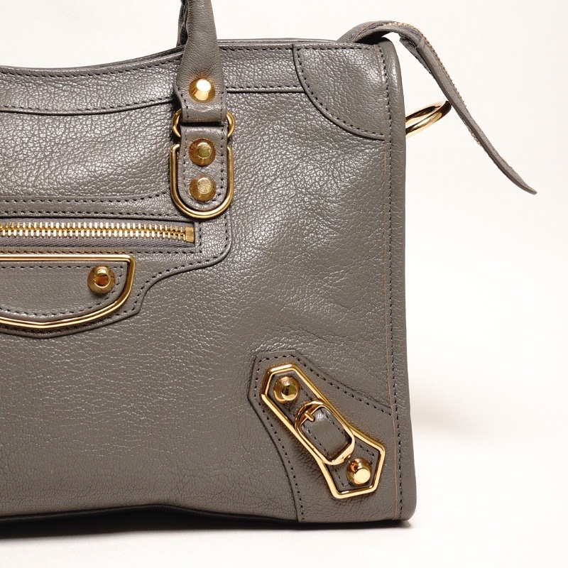 Balenciaga S City 機車包|經典金釦(灰色)-7