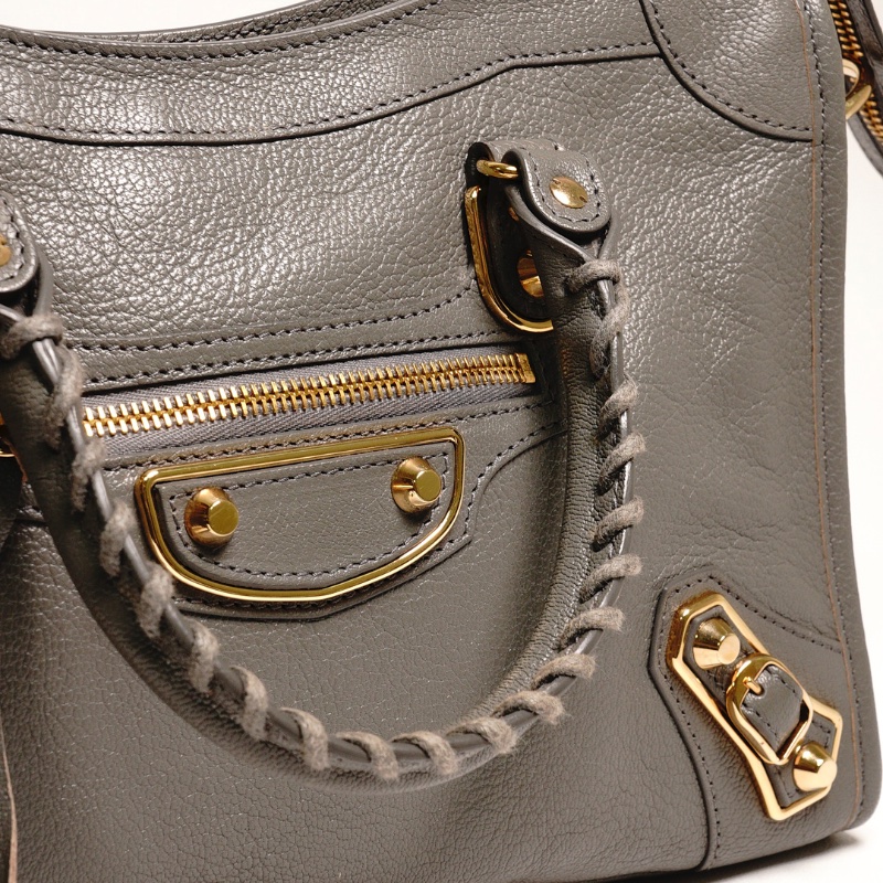 Balenciaga S City 機車包|經典金釦(灰色)-8