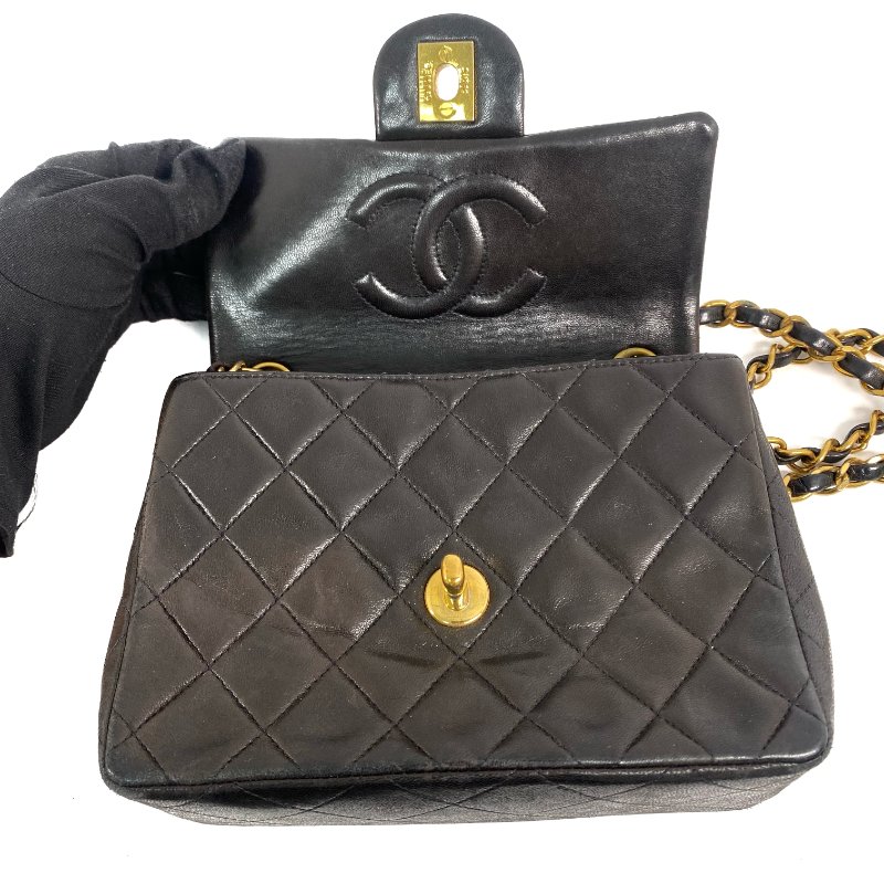 △ Chanel 香奈兒 Brown Lambskin Gold Tone Metal Mini Single Flap Chain Shoulder Bag No.2 啡色小羊皮金色金屬鎖鏈肩背袋No.2 - 257023280-14