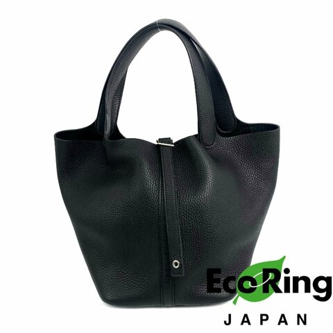 △ Hermes 愛馬仕 89 Noir Clemence Calfskin Palladium Plated Metal Picotin 22 Hand Bag Stamp Y 黑色粒紋小牛皮鍍鈀金屬手袋Y刻 - 257023166