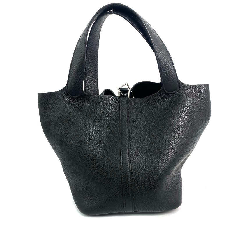 △ Hermes 愛馬仕 89 Noir Clemence Calfskin Palladium Plated Metal Picotin 22 Hand Bag Stamp Y 黑色粒紋小牛皮鍍鈀金屬手袋Y刻 - 257023166-1