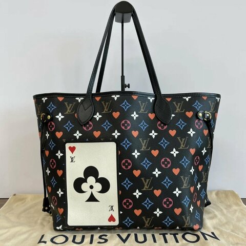 LV game on撲克牌系列子母手提肩背包芯片款31*28*16 98新配件塵袋