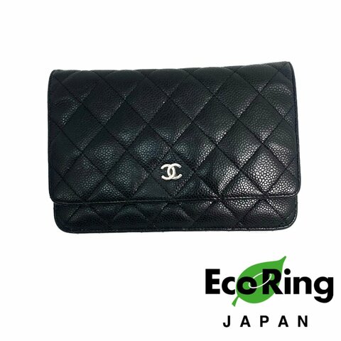 △ Chanel 香奈兒 Black Caviar Skin Silver Tone Metal Wallet On Chain No.22 黑色粒紋小牛皮銀色金屬鎖鏈銀包No.22 - 257023228